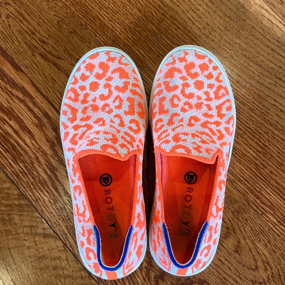 Rothy's Kid's Leopard Pink Loafer Sneaker Girl Sz2